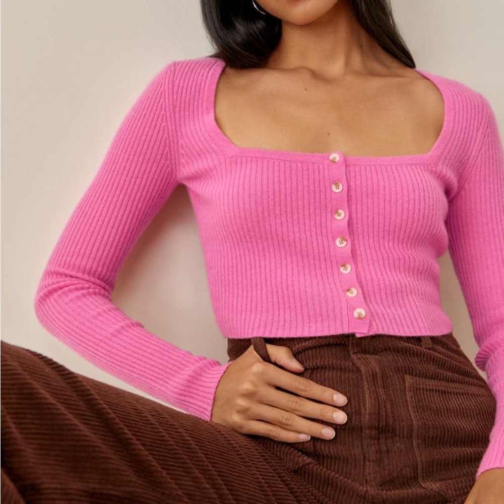 REFORMATION Cashmere crop cardigan size xs